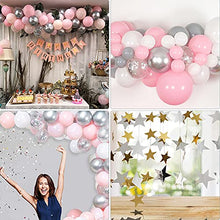 Load image into Gallery viewer, Balloon Arch Kit Pink, 108PCS Balloon Garland Arch Kit Pink Grey Silver Balloon Arch Kit with Stars String Tassel, for Baby Shower Wedding Girl Women Birthday Graduation Anniversary Decorations