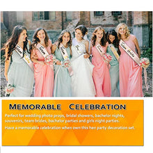 Load image into Gallery viewer, AniSqui 16pcs Hen Do Accessories, (1 Bride to be Sash + 10 Team Bride Sash + 3 Bride Tattoos + 1 Hen Party Veil + 1 Bride to be Tiara) Hen Party Accessories