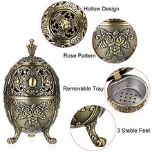 Load image into Gallery viewer, BSTKEY Vintage Metal Zinc Incense Burner, Decorative Incense Holder Burner with Removable Tray Aromatherapy Burner for Home Office Spa, Bronze