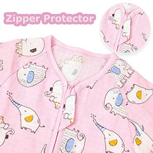 Load image into Gallery viewer, Baby Muslin Sleeping Sack Baby Sleeping Bag 1 Tog with Feet for Summer Cotton Swaddles Infant Wearable Blankets Long Sleeve Pajamas Romper Girls Boys 2-3 Years Pink Elephant