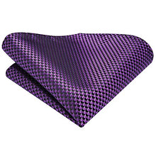 Load image into Gallery viewer, Dubulle Mens Purple Tie Set Silk Necktie and Pocket Square with Cufflinks Gift Box, Un-3198, M