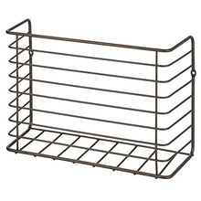 Load image into Gallery viewer, mDesign Kitchen Storage Basket – Practical Kitchen Accessories for Easy Storing – Wall-Mounted Wire Hanging Basket Suitable for Tin Foil, Wax Paper, and More – Bronze