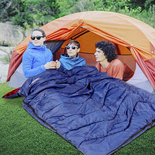 Load image into Gallery viewer, Double Sleeping Bag for Adults Camping, Extra Wide 2 Person Waterproof Cotton Flannel Sleeping Bag for 3-Season Warm & Cold Weather, Lightweight with Compact Bag for Hiking Backpacking
