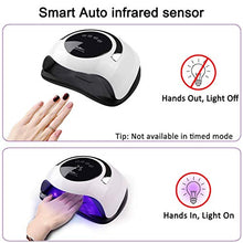 Load image into Gallery viewer, UV LED Nail Lamp, Professional Gel Nail Polish 120W Faster Nail Dryer for 4 Timer Setting Touch Screen Portable Handle, Automatic Sensor Nail Art Light Tools for Fingernail and Toenail