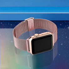 Load image into Gallery viewer, Wepro Straps Compatible with Apple Watch Strap 41mm 40mm 38mm for Women/Men, Classic Mesh Business Metal Replacment Strap for Apple Watch SE/iWatch Series 7 6 5 4 3 2 1, 41mm 40mm 38mm/Rose Pink-N