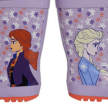 Load image into Gallery viewer, Disney Girls Frozen 2 Tie Top Wellington Boots Kids Elsa Anna Rubber Wellies Rain Snow Shoes Lilac 12 UK Child/EU 31