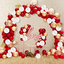 Load image into Gallery viewer, DUGEHO Balloon Arch Kit, 107 PCS Balloon Arch Garland Kit,Red and Gold Balloons ,Metal Balloons Decorations for Birthday Wedding Anniversary Party Graduation