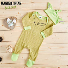 Load image into Gallery viewer, Star Wars Baby Clothes for Girls and Boys 0-24 Months, Baby Yoda Cotton Sleepsuits with Cute Hat, Official Star Wars Clothing, Baby Gifts Ideas (Green, 0-3 Months)