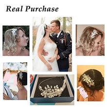 Load image into Gallery viewer, SWEETV Handmade Pearl Wedding Headbands for Women, Silver Rhinestone Hair Band Bridal Headpiece, Hair Jewlery Accessories