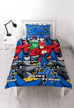 Load image into Gallery viewer, Justice League Inception' Single Duvet Set-Repeat Print Design, Microfibre, Multicolour