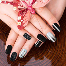 Load image into Gallery viewer, 120 Pieces 5 Sets Medium Square Press on Nails Matte Ballerina False Nails Solid Color Fake Nails Glitter Artificial Coffin Nails Tips Full Cover False Nails for Salon Home Nail Art DIY