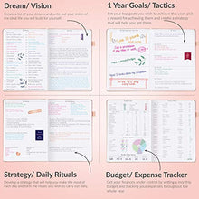 Load image into Gallery viewer, GoGirl Planner PRO - Undated Horizontal Layout Weekly Planner and Organizer + Budgeting and Expense Tracking Pages, Goals Journal & Agenda, 7" x 10" Hardcover, Lasts 1 Year - Rose Gold