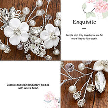 Load image into Gallery viewer, Vakkery Flower Wedding Hair Vine Silver Bride Headband Crystal Bridal Hair Accessories for Women and Girls