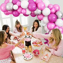 Load image into Gallery viewer, Pink Balloon Arch Kit, Rose Red White Balloons Garland 85PCS Latex Birthday Party Decorations, with Metallic Silver Balloons & Glue Dots for Boys Girls Wedding Engagement Baby Shower Party Supplies