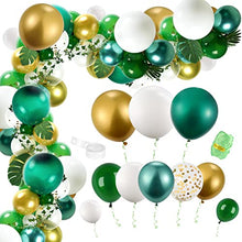 Load image into Gallery viewer, Auihiay 123 Pieces Safari Baby Shower Decorations Jungle Theme Balloons Arch Garland Kit with Lush Green Balloons, Tropical Palm Leaves and Ivy Vines for Safari Party, Wedding, Baby Shower Decorations
