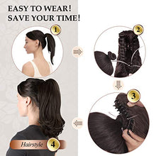 Load image into Gallery viewer, Sofeiyan 13" Ponytail Extension Long Curly Ponytail Clip in Claw Hair Extension Natural Looking Synthetic Hairpiece for Women,Medium Brown