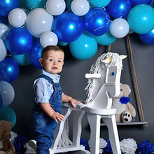 Load image into Gallery viewer, PartyWoo Blue and White Balloons, 100 pcs 12 Inch Royal Blue Balloons, Pale Blue Balloons and White Balloons, Blue White Party Balloons for Boys Christening, Boys Baby Shower, Boys 1st Birthday