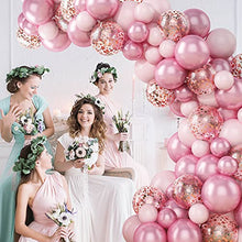 Load image into Gallery viewer, Balloon Arch Kit, GRESAHOM Metallic Red Pink Garland Kit, Birthday Decoration Metallic Rose Gold Confetti Balloons, Party Decoration Supplies Birthday Balloons for Girl Woman, Party,Graduation,Wedding