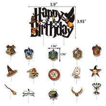 Load image into Gallery viewer, LUOWAN Harry Potter Birthday Decorations, Harry Potter Party Supplies - Happy Birthday Banner, Harry Potter Balloons Cake & Cupcake Toppers, Harry Potter Theme Party Favors Brown