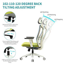 Load image into Gallery viewer, Amazon Brand - Umi Ergonomic Office Chair, Mesh Computer Chair with Adjustable Headrest, Lumbar Support, PU Armrests and Padded Seat Cushion, 360° Swivel Executive Chair for Home, Task, Office(Green)