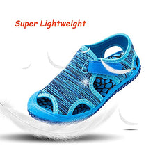 Load image into Gallery viewer, Boys Sandals Open Toe Girls Sandals Sports Summer Kids Trekking Shoes Breathable Beach Pool Camouflage Blue Size 4.5 UK Child