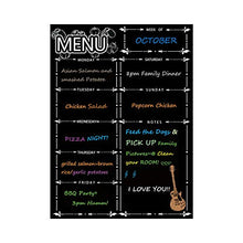 Load image into Gallery viewer, Fridge Dry Erase Board Calendar, Alaman Magnetic Refrigerator Dry Eraser Weekly Menu Meal Planner Family Calendar Organiser 16" x 12" Weekly Menu Planner with Grocery List and Notes (Black)