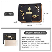 Load image into Gallery viewer, Ladies Purse Wallet, Womens Small Bifold Leather Purses Handbag with Cash/ID/Credit Card Holder Hollow Leaf, Ladies Vegan Coin Purses Wallet Money Bags with Zip Birthday Xmas Gifts for Women Girls