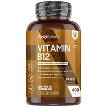 Load image into Gallery viewer, Vitamin B12 Tablets 1000mcg - High Strength Vitamin B12 Supplement - 400 Pure Methylcobalamin Tablets (1+ Year Supply) - Immunity Vitamins for Men & Women - Vegan, Gluten Free - Made in The UK