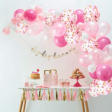 Load image into Gallery viewer, HOWAF 60pcs Pink Balloon Set, Foil Balloons Set with Pink Confetti Balloons & Ribbons for Birthday Party, Wedding, Girls Baby Shower Party, Festival Decorations, Business Event