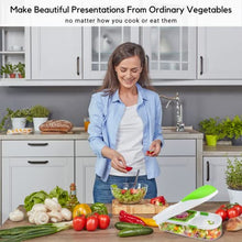 Load image into Gallery viewer, Brieftons QuickPush Food Chopper (Classic): Kitchen Vegetable Fruit Dicer, Onion Tomato Potato Fries Cutter, with 2 Dicing Blades, 5 Bonus Recipe Ebooks