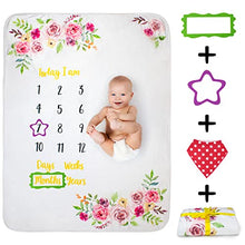 Load image into Gallery viewer, Super-Soft Baby Milestone Blanket | Gender Neutral, For Boy and Girl | Super Soft Premium Fleece | Daily, Weekly, Monthly Baby Growth Chart | Accessories Included 130 x 100