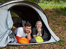 Load image into Gallery viewer, KeenFlex Mummy Sleeping Bag 3-4 Season Extra Warm & Lightweight Compact Waterproof Advanced Heat Control System – Ideal for Camping Backpacking Hiking Festivals – Compression Bag Included (Orange)