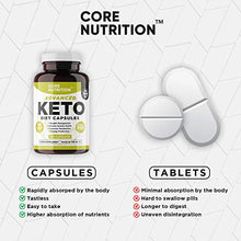 Load image into Gallery viewer, Keto Diet Pills - Advanced Keto Supplement for Men & Women - 2 Month Supply - MCT Oil, Green Tea, Vitamins & Minerals - Normal Carbohydrates and Fatty Acids Metabolism - Made in UK by Core Nutrition