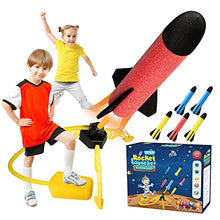 Load image into Gallery viewer, REFUN Toy Rocket Launcher for Kids with 6 Foam Rockets and Toy Air Rocket Launcher, STEM Gift for Boys and Girls Ages 3 Years and Up, Christmas Xmas Easter Egg Gifts Fun Outdoor/ Indoor Toy for Kids
