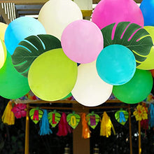 Load image into Gallery viewer, 101pcs Tropical Balloons Luau Garland Arch Kit 5 Inch 12 Inch Balloons Pink Green Yellow Blue Balloon Set and Palm Leaves for Tropical Theme Hawaii Birthday Wedding Party Baby Decorations
