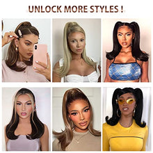 Load image into Gallery viewer, FESHFEN Ponytail Extension 18" Wrap Around Hair Ponytails Long Straight Ponytail Hair Extensions Synthetic Clip in Pony Tail Extensions Darkest Brown Hairpiece for Women Girl