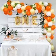 Load image into Gallery viewer, Orange Yellow White Theme Party Balloon Garland Arch kit with Artificial Willow Leaves for Little Cutie Birthday Sunshine Baby Shower Bridal Shower Party Decoration