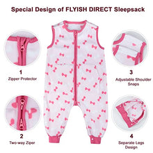 Load image into Gallery viewer, FLYISH DIRECT Baby Sleeping Bag 1 TOG, Toddler Sleeping Bag with Feet, Baby Sleep Sack, Super Soft Fleece Sleeping Bag for Baby, 18-24 months, Pink Bowknot