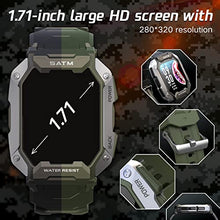 Load image into Gallery viewer, Slothcloud Smart Watches for Men,Fitness Activity Tracker Watch with Heart Rate Blood Oxygen Monitoring IP68 Waterproof 1.71 inch Full Touch Screen Smart Watch Compatible for iOS Android (Black)