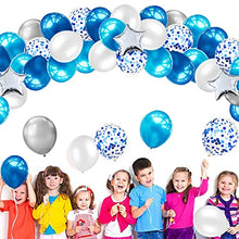 Load image into Gallery viewer, iZoeL Blue Balloon Arch Kit for Boys Girls Men Women -Baby Shower Birthday Party Decorations Supplies - with Tape Strips Tie Tools Flower Clips Star Confetti Balloons Garland
