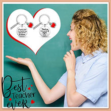 Load image into Gallery viewer, 4 Pieces Teacher Appreciation Gifts Set 2 Teacher Keychains 2022 Graduation Keyring Gifts You Gifts Thank You Gifts with 2 Teacher Blessing Cards for Teacher's Day Birthday (Elegant Style)