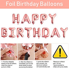 Load image into Gallery viewer, ASTARON Rose Gold Birthday Party Decorations Set, Contain Happy Birthday Banner, Balloons, Confetti, Tablecloth, Birthday Sash for Girl Women's Party Supplies