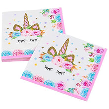 Load image into Gallery viewer, Unicorn Party Birthday Decoration Set Unicorn Paper Plates Cups Napkins Tablecover Birthday Banner Paper Straws-Serves 16 Guests