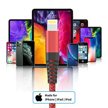 Load image into Gallery viewer, iPhone Charger Cable, Lightning Cable 3Pack 6FT/1.8M iPhone Charger Braided Long iPhone Charger Lead USB Fast Charging Cable Compatible with iPhone 11/Pro/Xs Max/X/8/7/Plus/6S/6/SE/5S iPad and More