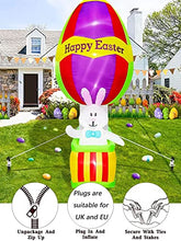 Load image into Gallery viewer, EBANKU 8.8 Ft Easter Inflatables Outdoor Decorations, Hot Air Balloon Bunny Happy Easter Egg Outdoor Indoor Holiday Decorations Bunny Blow Up Inflatables for Yard Lawn