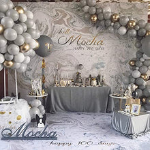 Load image into Gallery viewer, Balloon Arch Kit, White Grey Balloon Garland 100PCS Birthday Decoration, with Gold Balloons & Balloon Strip & Knotter, for Boy Girl Happy Birthday Party, Wedding Bridal Engagement Baby Shower