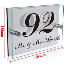 Load image into Gallery viewer, House Sign Plaque Door Number Name Road Plaque Personalised Modern Glass Effect Acrylic Aluminium Sign Hand Finished in UK