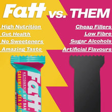 Load image into Gallery viewer, Fatt (aka Fattbar) Keto Nut Bars (Caramel & Sea Salt, 5-Pack) | New Name - Same Keto Bars | 2g Carbs | Super Fats Natural Keto Snacks | Low Carb, High Fibre, Low Sugar, Sweetener Free, Vegan