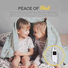 Load image into Gallery viewer, MONHOUSE Heated Throw - Electric Blanket - Digital Controller - Timer up to 9 hours, 9 Heat Settings, Auto Shutoff - Machine Washable - Single 130X160cm - Silver Shearling