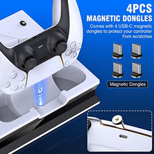 Load image into Gallery viewer, PS5 Stand with Suction Cooling Fan & Dual Controller Charger Station for Sony Playstation 5 Console & Dualsense, PS5+Stand with PS5 Cooling Station PS5 Accessories Cooler Fan Charging Station